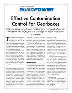 WIND_Effective contamination control for gearboxes