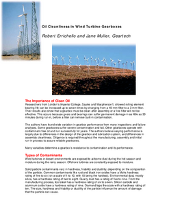 WIND_Oil cleanliness in wind turbine gearboxes