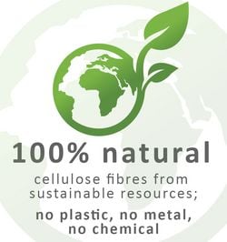 100 % natural cellulose fibers