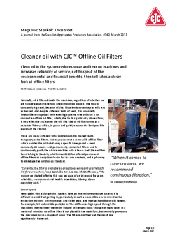MINING_Cleaner oil with CJC Offline Oil Filters