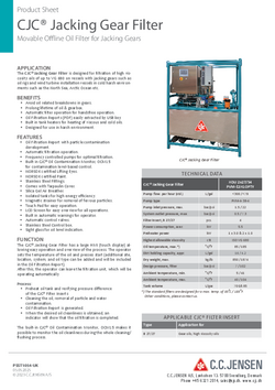Product Sheet Jacking Gear Filter
