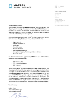 Reference Letter, Maersk Supply Service 2023
