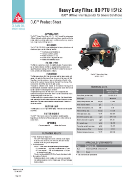 Heavy Duty Filter, HD PTU 15/12