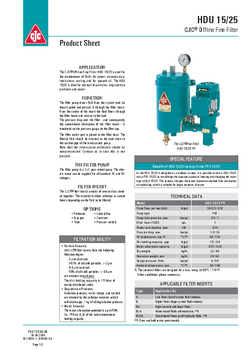 HDU 15/25 on gear boxes - hydraulic & lubrication oils - particle