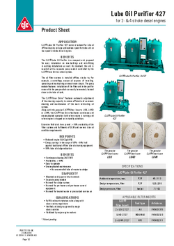 Lube Oil Purifier 427_for 2- & 4-stroke diesel engines_PSST1116-UK