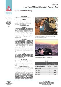 Haul Truck 380 ton_Differencial-Planetary Gear_Gear Oil_Surface Extraction Mine Canada_ASIN5138