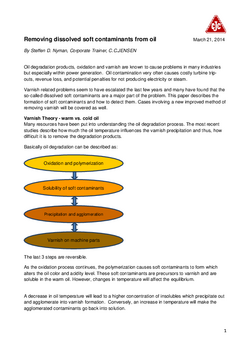 POWER_Removing dissolved soft contaminants from oil