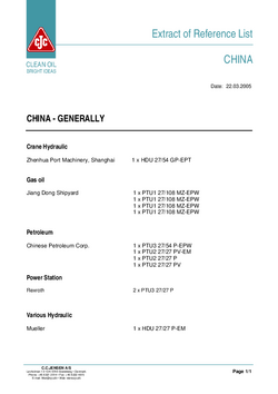 Reference list China