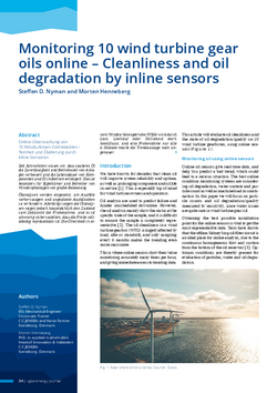 WIND_Monitoring 10 WTG oils online