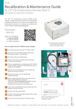 Recalibration & Maintenance Guide for OCM15 sensor module