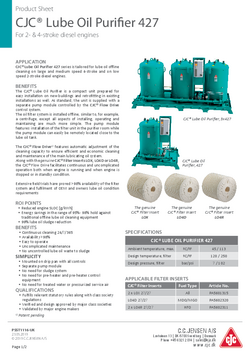 Lube Oil Purifier 427_for 2- & 4-stroke diesel engines_PSST1116-UK