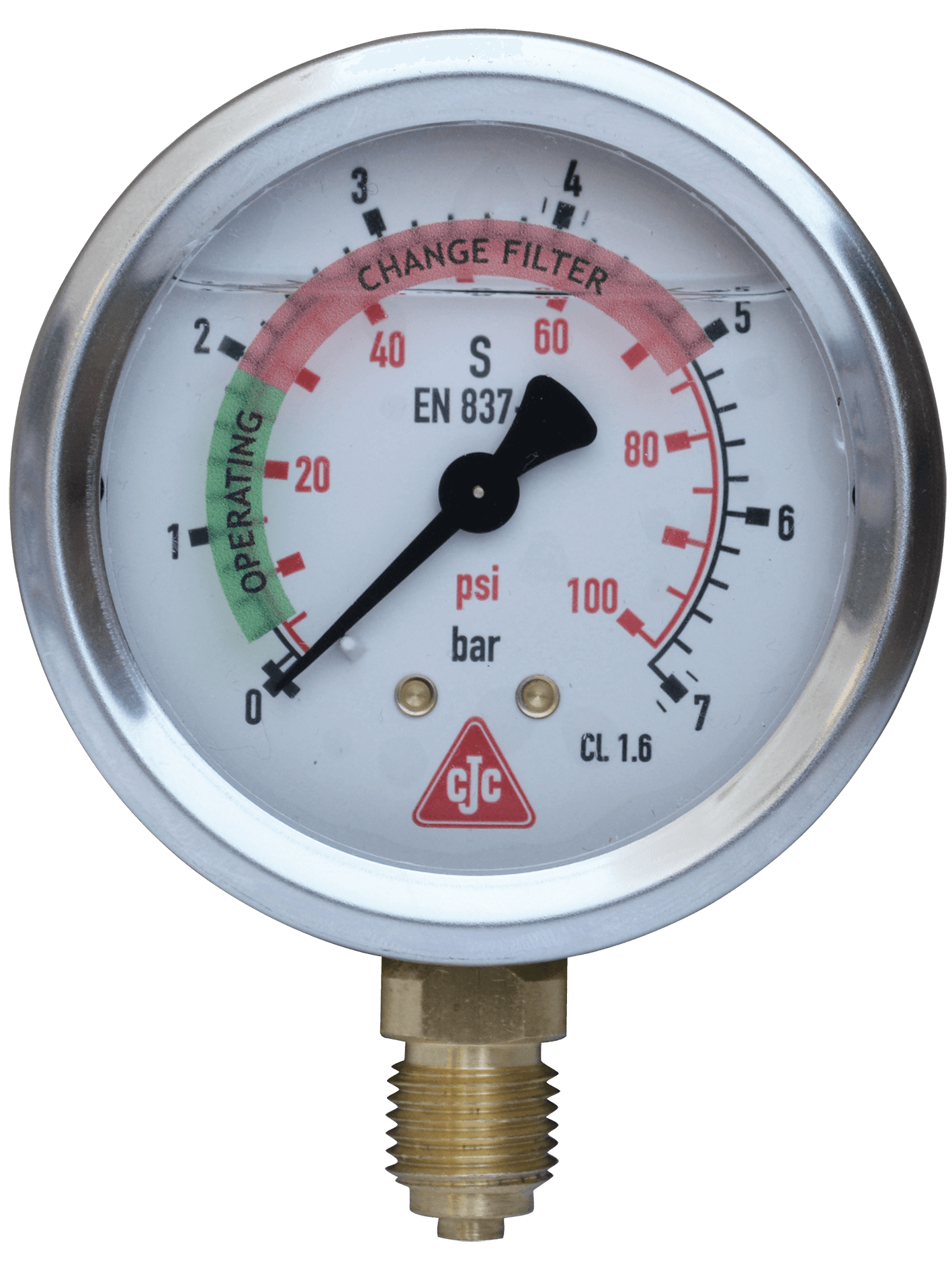 CJC Pressure gauge, 7 bar with indication sticker